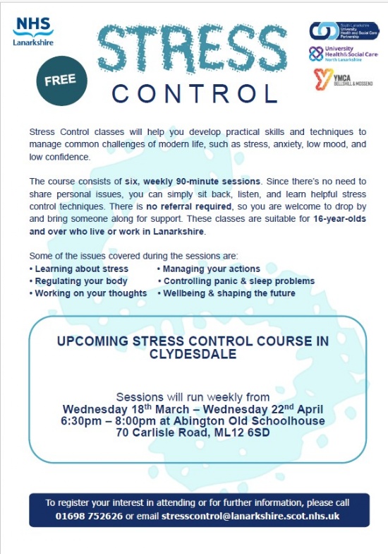 Upcoming Stress Control Course
